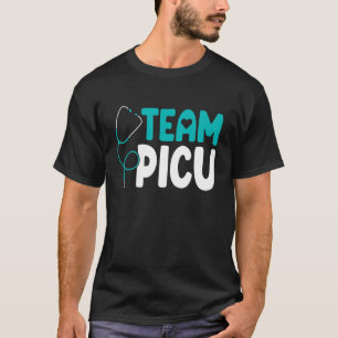 Team PICU Stethoskop Pädiatrische Peds Krankenpfle T-Shirt