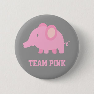 Team Pink, Baby-Girl-Elefant, Geschlechter-Enthüll Button