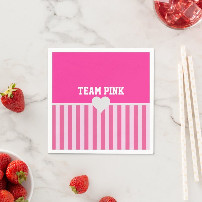 Team Pink Bride & Bridesmaids Brautparty-Party Serviette (Beispiel)