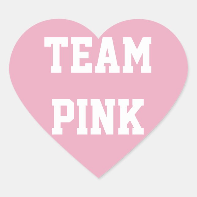 TEAM PINK GIRL Baby enthüllt Aufkleber, Babydusche Herz-Aufkleber (Vorderseite)