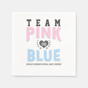Team PINK oder BLAU Geschlecht Enthüllung Baby Sho Serviette