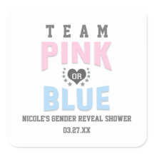 Team PINK oder BLUE Gender Reveal Baby Shower Bevo