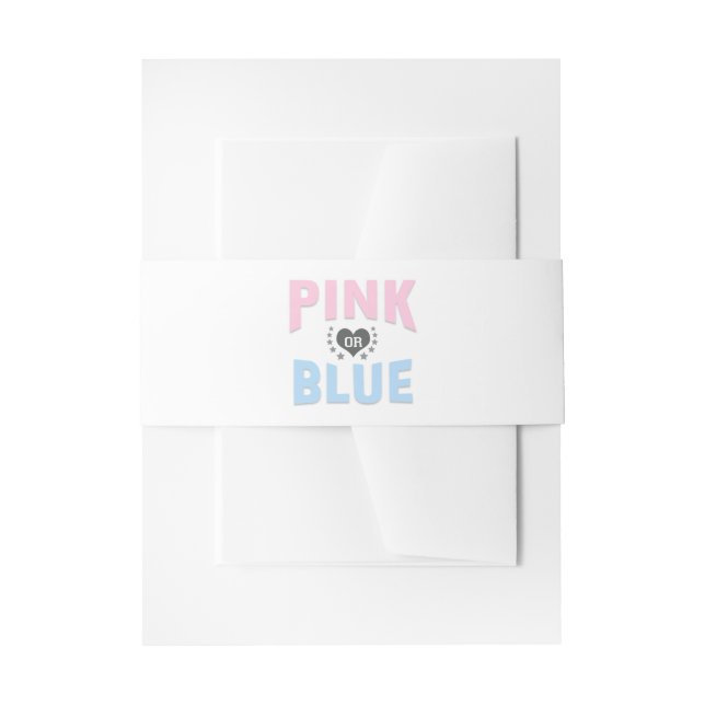 Team PINK oder BLUE Gender Reveal Baby Shower Einladungsbanderole (Vorderseite Beispiel)