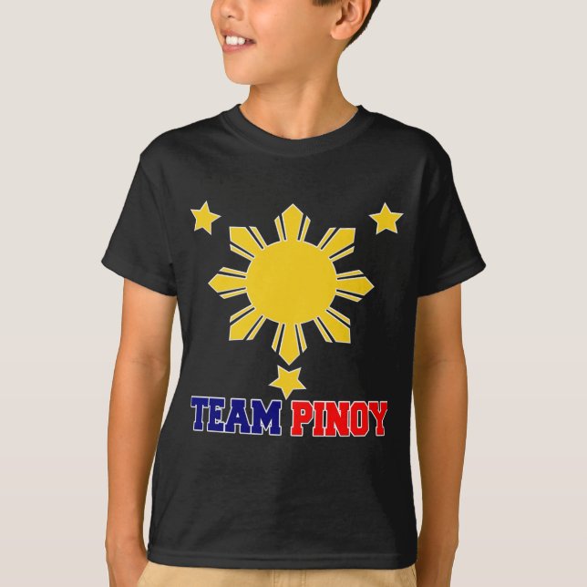 Team Pinoy 3 Sterne und ein Sun T-Shirt (Vorderseite)