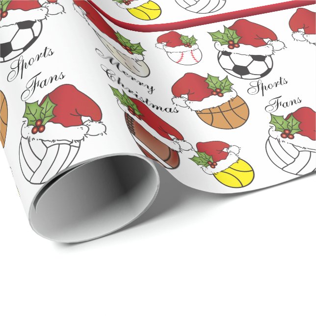 Team Player Sport Balls | Weihnachten Geschenkpapier (Rolleneckpunkt)