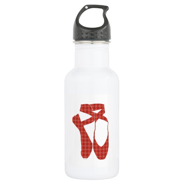 Team Pointe Ballet Red Tartan Trinkflasche (Vorderseite)