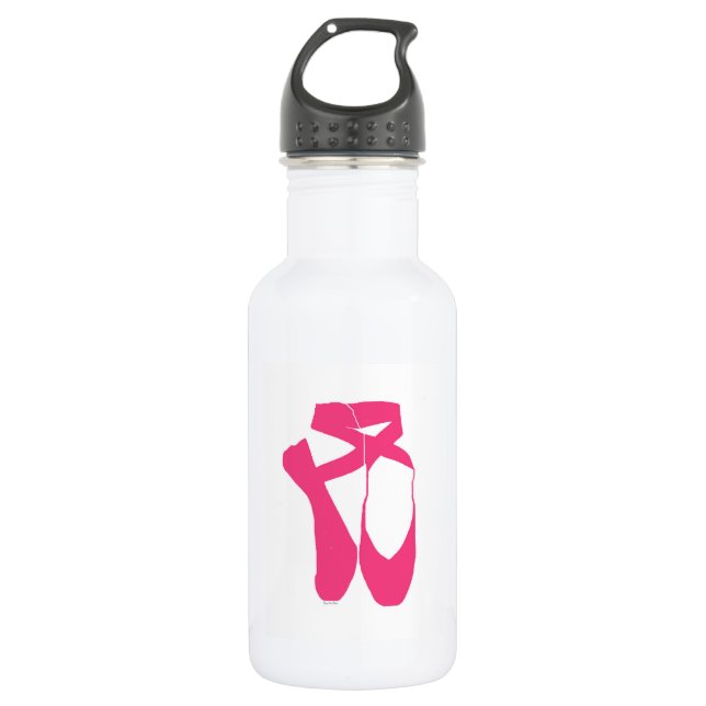 Team Pointe Ballett Neon Pink Edelstahlflasche (Vorderseite)