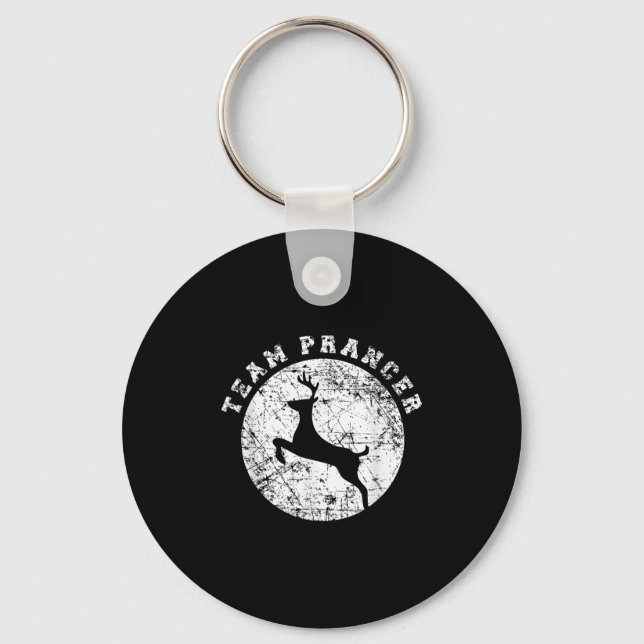 Team Prancer T Shirt, Funny Cute Christmas Gift Ki Schlüsselanhänger (Vorderseite)