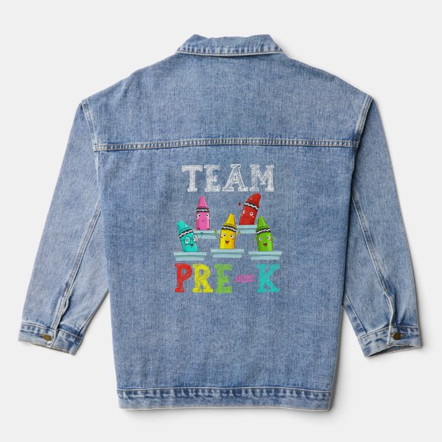 Team Pre K Cute Crayons Enfants Garçons Filles Ret (Verso)