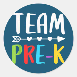 Team Pre K Lehrer Zurück zur Schule Runder Aufkleber