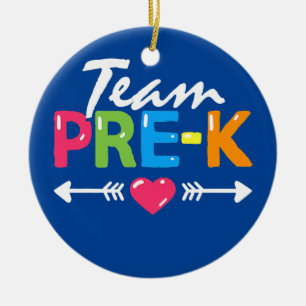 Team Pre K Vorschullehrer Schüler Zurück Zu Keramik Ornament
