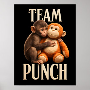 Team Punch Baby Affe Schlagspaß Kampf Poster