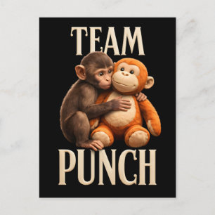 Team Punch Baby Affe Schlagspaß Kampf Postkarte
