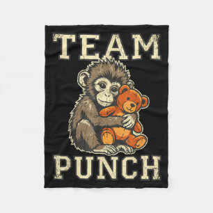 Team punch Baby-Affe und Plüschspielzeug Meme Fleecedecke