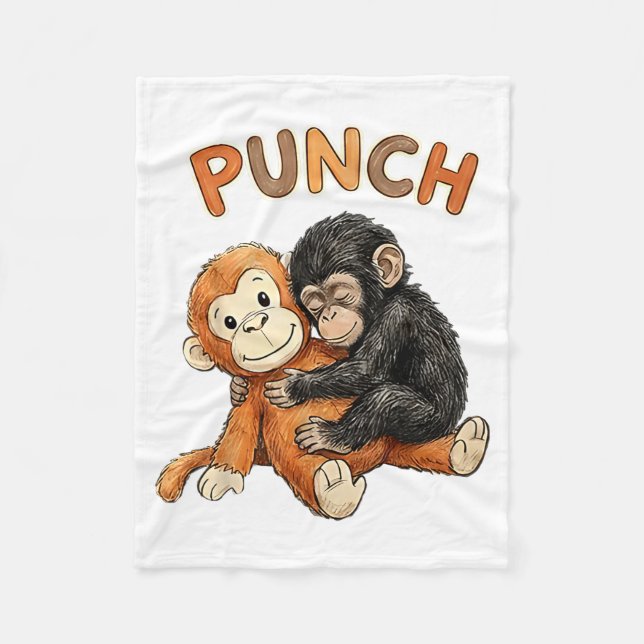Team Punch - Baby Monkey Punch Fleecedecke (Vorderseite)