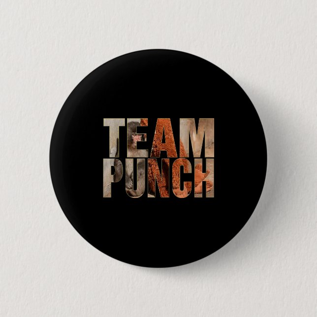 Team Punch lustiger Affe Meme Baby-Affe Männer Fra Button (Vorderseite)
