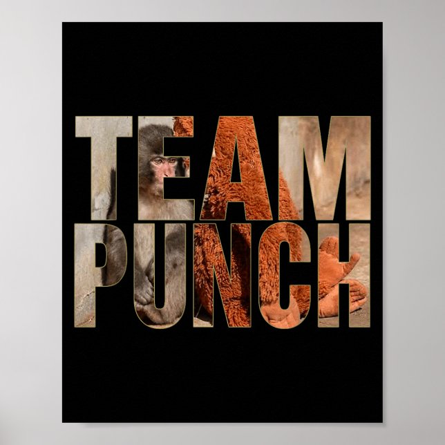 Team punch lustiger Affe Meme Baby Affe Männer Fra Poster (Vorne)
