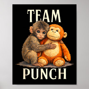 Team punch süßer Affe und Bär Design Team punch Poster