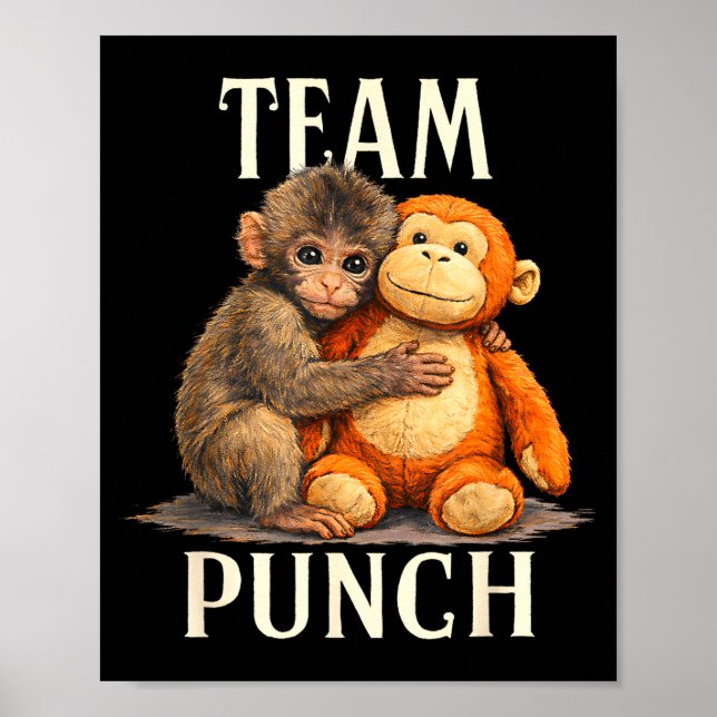 Team punch süßer Affe und Bär Design Team punch  Poster (Vorne)