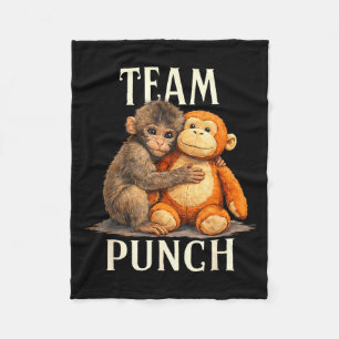 Team Punch süßes Affe- und Bärendesign Fleecedecke