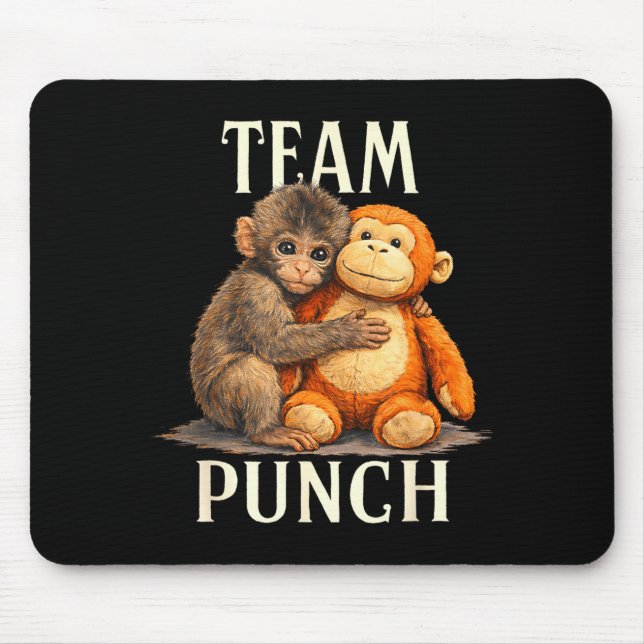 Team Punch süßes Affe- und Bärendesign  Mousepad (Vorne)