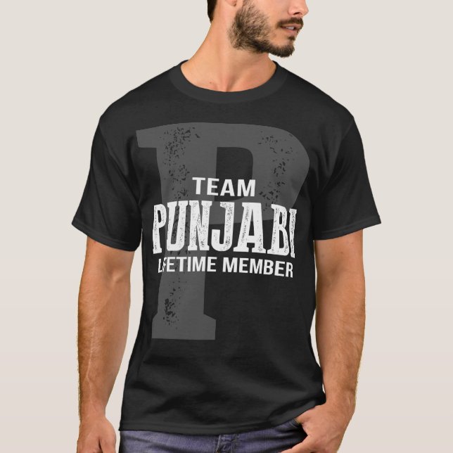 Team PUNJABI Lebenszeit Mitglied T-Shirt (Vorderseite)