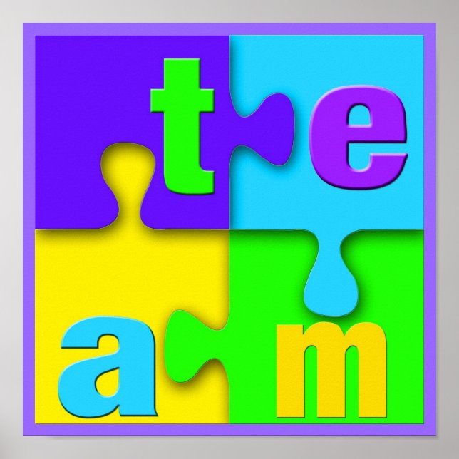 Team Puzzle Poster Print (Vorne)