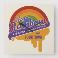 Team Rainbow benutzerdefinierte Wanduhr
