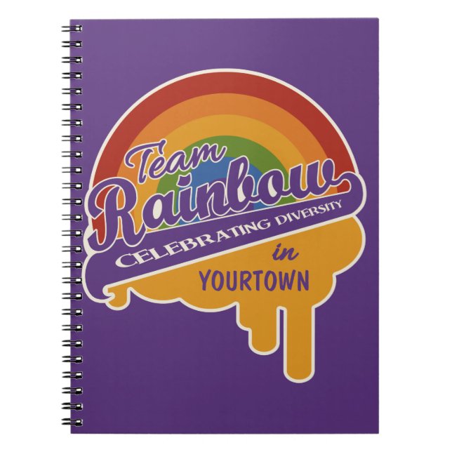 Team Rainbow - kundenspezifisches Notebook Notizblock (Vorderseite)