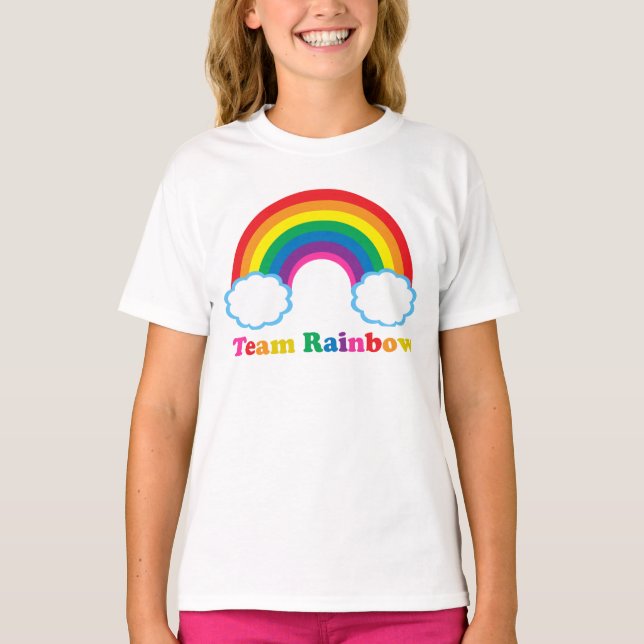 Team Rainbow Niedliche farbenfrohe Kinder T-Shirt (Vorderseite)