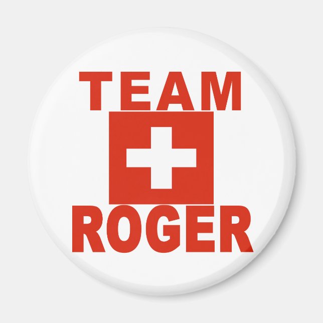 Team Roger mit Schweizer Flagge Magnet (Vorne)