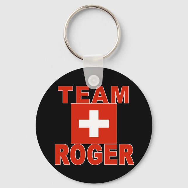 Team Roger with Swiss Flag Schlüsselanhänger (Vorderseite)