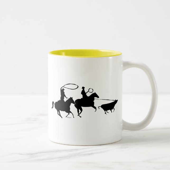 Team Ropers 100 Zweifarbige Tasse (Rechts)