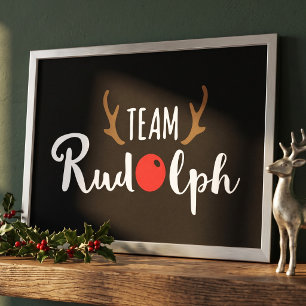 Team Rudolph Christmas Motif Poster