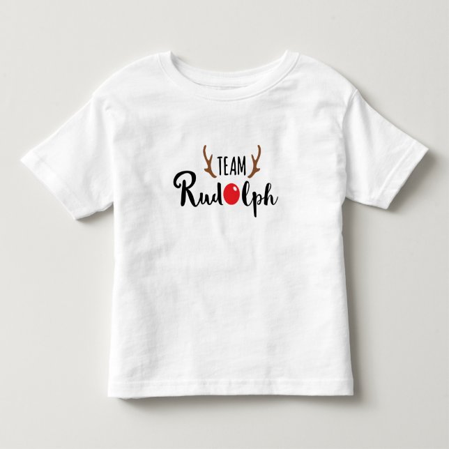 Team Rudolph Family Weihnachtsdesign Kleinkind T-shirt (Vorderseite)