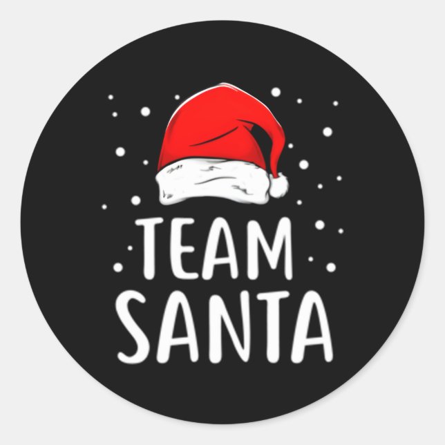Team Santa Family Runder Aufkleber (Vorderseite)