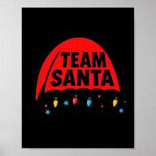 Team Santa Hut Weihnachtsmannschaft Familien Grupp Poster