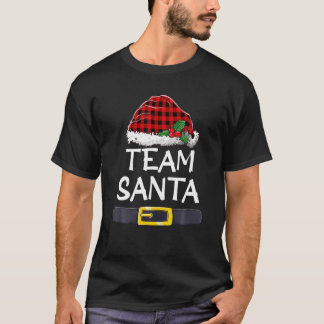Team Santa Red Karierte Weihnachtsfamilie Pajamas  T-Shirt