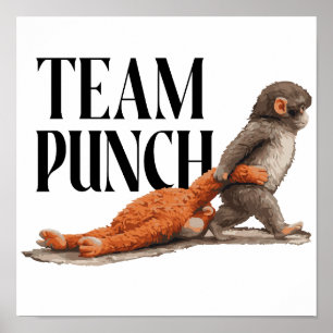 Team Schlag Baby Japanischer Affe Poster