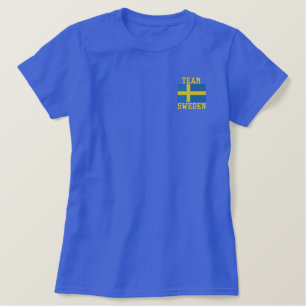Team Schweden Besticktes T-Shirt