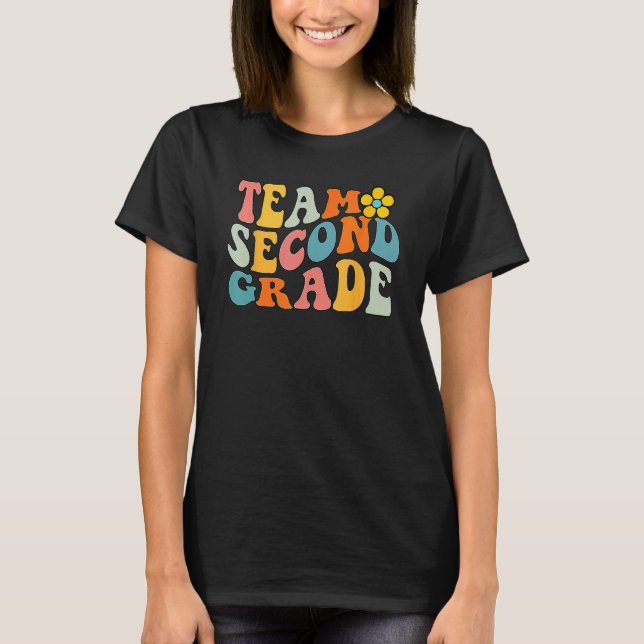 Team Second Grade Groovy Wavy 2nd Grade Back To Sc T-Shirt (Vorderseite)