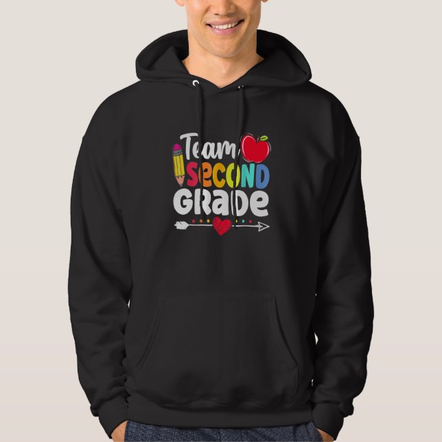 Team Second Grade Hello 2nd Grade Back To School T Hoodie (Vorderseite)
