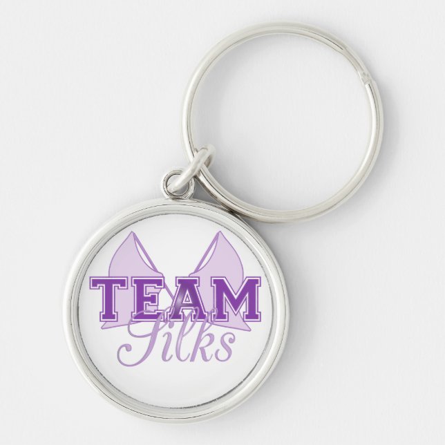 Team Silks Lila Schlüsselanhänger (Vorne)
