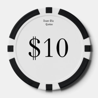 Team Six (Funny Casino Money) $10 Casino-Münze Pokerchips