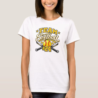 Team Softball #24 Sports Design T-Shirt