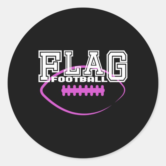 Team-Spieler der Flag Football Girls Runder Aufkleber (Vorderseite)