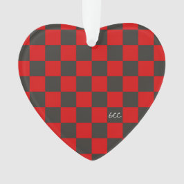 Team Spirit Checkerboard INITIALS School Heart Fun