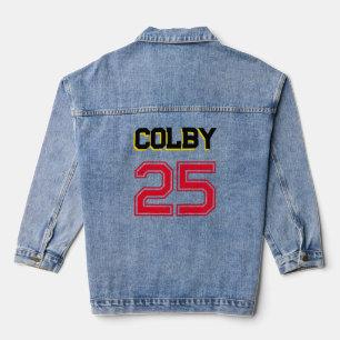 Team Spirit Fan Club Sportname Nummer Spaß Jeansjacke