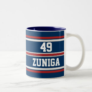 Team Spirit Farben mit Name und Teamnummer Zweifarbige Tasse