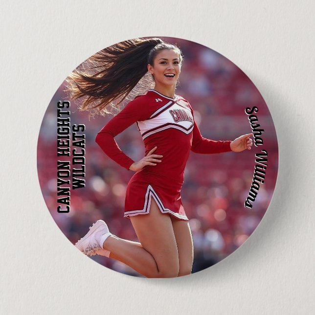 Team Spirit Foto Button Button - Dunkler Text (Vorderseite)